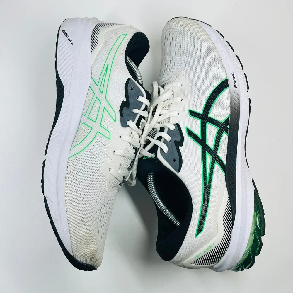 Asics GT-1000 Running Shoes Mens Size 12 White Green Black 1011B354 Sneakers